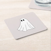 Cute Pastel Ghost Pattern Kartonnen Onderzetters (Schuin)