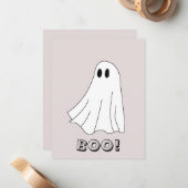 Cute Pastel Ghost Pattern Notitiekaartje (Voorkant / Achterkant in situ)