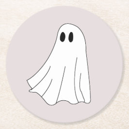 Cute Pastel Ghost Pattern Ronde Kartonnen Onderzetter