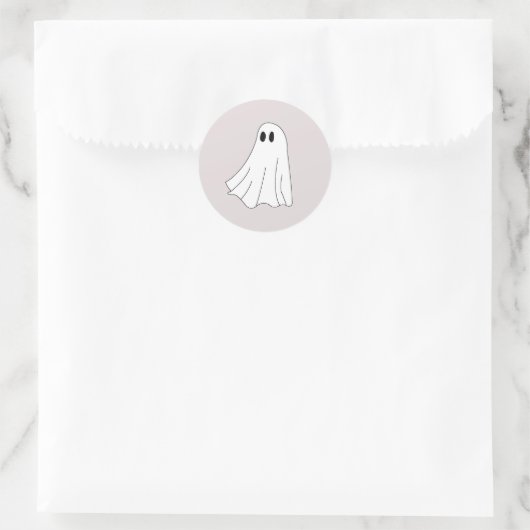 Cute Pastel Ghost Pattern Ronde Sticker (Tas)