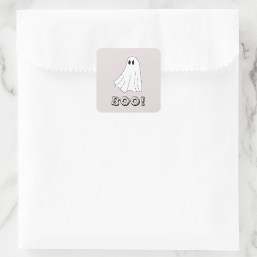 Cute Pastel Ghost Pattern Vierkante Sticker (Tas)