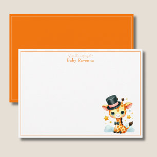 Cute Pastel Giraffe Baby Shower Nursery Bedankt  Notitiekaartje