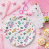Cute Pastel Girl Dinosaur Papieren Bordje (Feest)