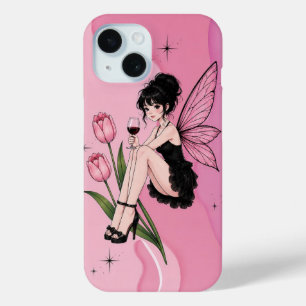 Cute Pastel Goth Feeën- en Tulpentelefoonhoes iPhone 15 Case