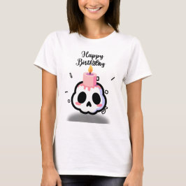 Cute Pastel Goth Skull Birthday T-shirt