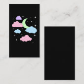 Cute Pastel Gothic Moon Clouds Kawaii Visitekaartje (Voorkant / Achterkant)