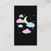 Cute Pastel Gothic Moon Clouds Kawaii Visitekaartje (Voorkant)