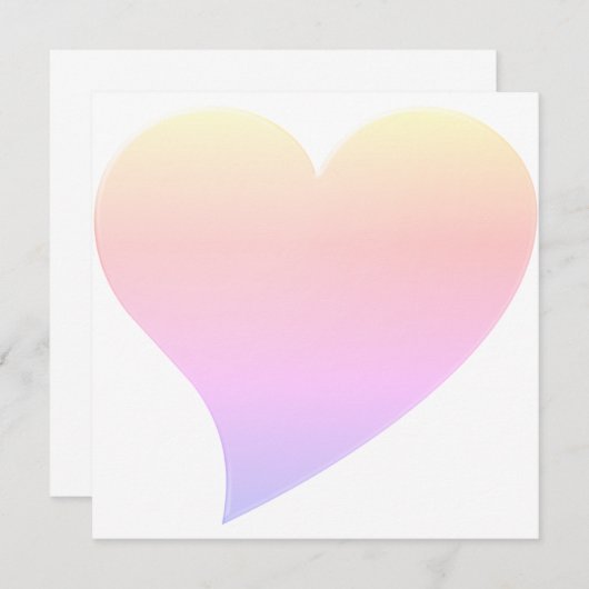 Cute pastel gradiënt kleuren groot hart moderne ka (Voorkant / Achterkant)