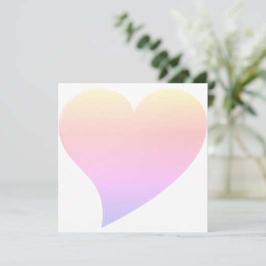 Cute pastel gradiënt kleuren groot hart moderne ka (Staand voorkant)