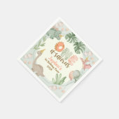 Cute Pastel Green Dinosaur One A Saurus Birthday Servet (Hoek)