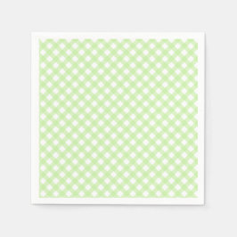 Cute Pastel Green Gingham Pattern Napkins Servet