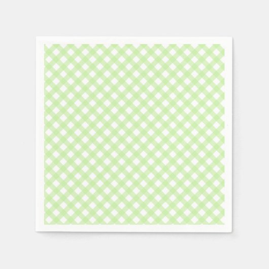 Cute Pastel Green Gingham Pattern Napkins Servet (Voorkant)