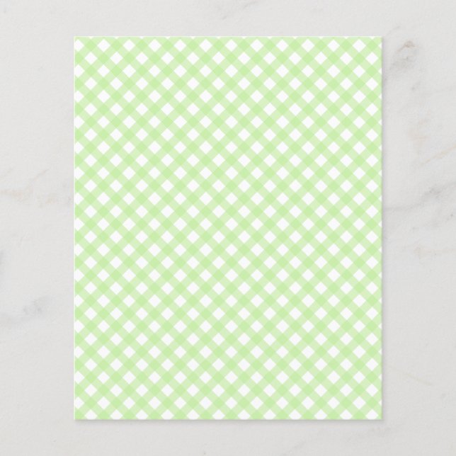 Cute Pastel Green Gingham Pattern Scrapbook Paper (Voorkant)
