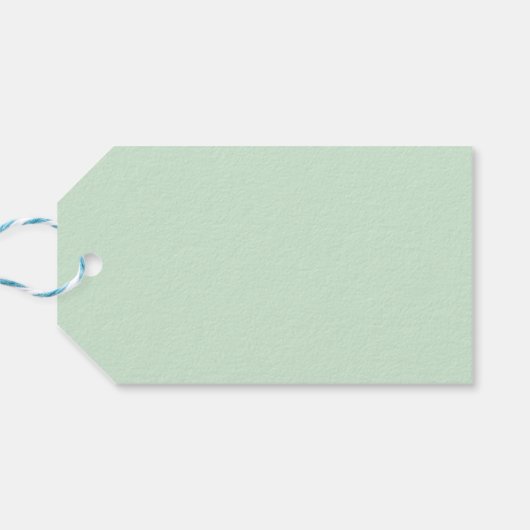 Cute Pastel Green One Year Old Gift Label Cadeaulabel (Achterkant Horizontaal)