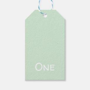 Cute Pastel Green One Year Old Gift Label Cadeaulabel