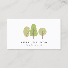 CUTE PASTEL GREEN TREE TRIO LANDSCAPAPY SERVICE VISITEKAARTJE