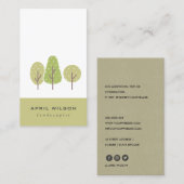 CUTE PASTEL GREEN TREE TRIO LANDSCAPAPY SERVICE VISITEKAARTJE (Voorkant / Achterkant)