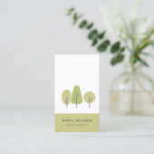 CUTE PASTEL GREEN TREE TRIO LANDSCAPAPY SERVICE VISITEKAARTJE (Staand voorkant)