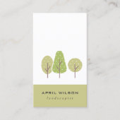 CUTE PASTEL GREEN TREE TRIO LANDSCAPAPY SERVICE VISITEKAARTJE (Voorkant)