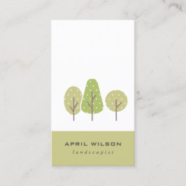 CUTE PASTEL GREEN TREE TRIO LANDSCAPAPY SERVICE VISITEKAARTJE