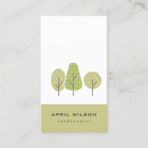 CUTE PASTEL GREEN TREE TRIO LANDSCAPAPY SERVICE VISITEKAARTJE