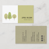 CUTE PASTEL GREEN TREE TRIO LANDSCAPAPY SERVICE VISITEKAARTJE (Voorkant / Achterkant)