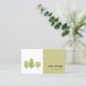 CUTE PASTEL GREEN TREE TRIO LANDSCAPAPY SERVICE VISITEKAARTJE (Staand voorkant)