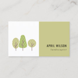 CUTE PASTEL GREEN TREE TRIO LANDSCAPAPY SERVICE VISITEKAARTJE