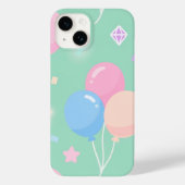 Cute pastel green with balloons Case-Mate iPhone case (Achterkant)