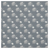 Cute Pastel Grey and White Baby Elephants Pattern Stof (Swatch)