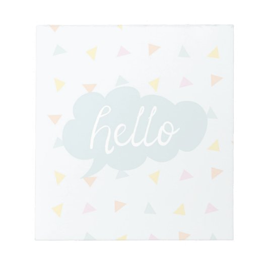 Cute Pastel Hallo Notitieblok (Voorkant)