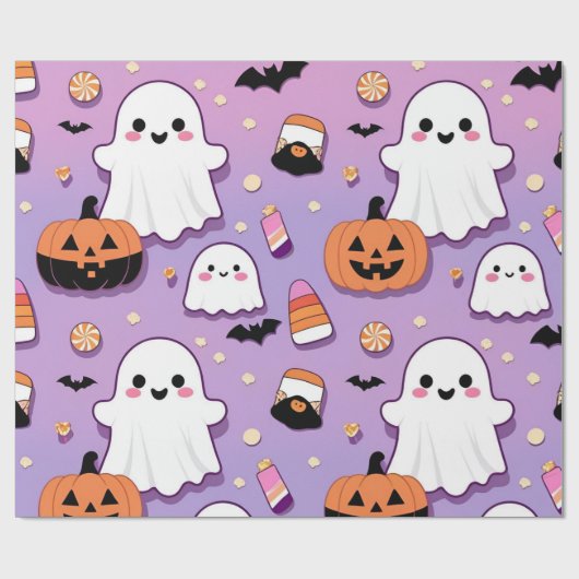 Cute Pastel Halloween Cadeaupapier (Vlak)