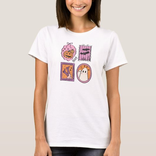 Cute Pastel Halloween Frames T-shirt (Voorkant)