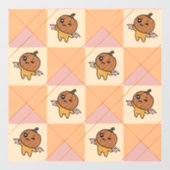 Cute Pastel Halloween Pumpkin Bat Pattern Raamsticker (Vel)