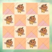 Cute Pastel Halloween Pumpkin Bat Pattern Raamsticker (Vel 3)