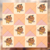 Cute Pastel Halloween Pumpkin Bat Pattern Raamsticker (Vel 2)