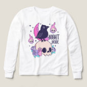 Cute Pastel Halloween Skull and Crow Longsleeve (Voorkant)