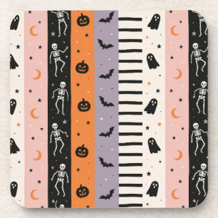 Cute Pastel Halloween Vertical Stripe Worpillow Bier Onderzetter