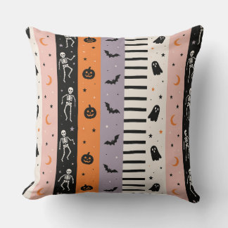 Cute Pastel Halloween Verticale Streep Worp Kussen