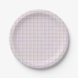 Cute Pastel Hand Drawn Grid Dusty Lilac Papieren Bordje
