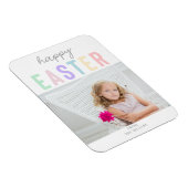 Cute Pastel Happy Easter Typografie Magneet (Rechterzijde)