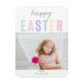 Cute Pastel Happy Easter Typografie Magneet (Verticaal)