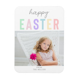 Cute Pastel Happy Easter Typografie Magneet