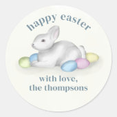 Cute Pastel Happy Paast Bunny Simple Ronde Sticker (Voorkant)