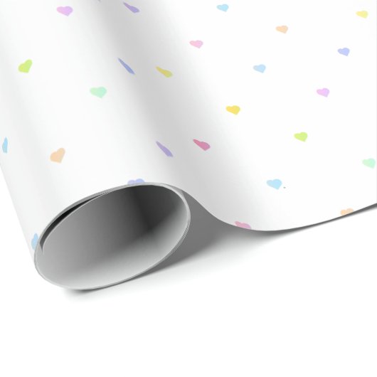 Cute Pastel Hart Verjaardags Inpakpapier (Rol Hoek)