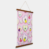 Cute Pastel Heart Wood Topped Wall Tapestry Hangend Wandkleed (Gebogen)