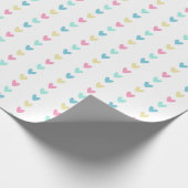 Cute Pastel Hearts Pattern Cadeaupapier (Hoek)