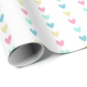 Cute Pastel Hearts Pattern Cadeaupapier (Rol Hoek)