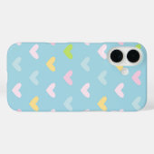 Cute Pastel Hearts Pattern Light Blue Case-Mate iPhone Case (Achterkant (horizontaal))