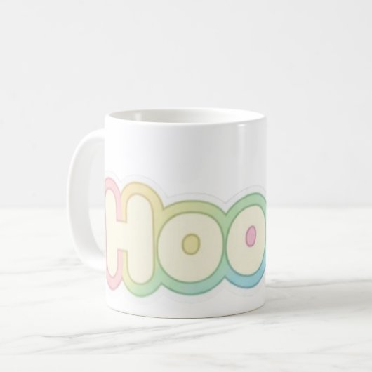 Cute Pastel HOOOO Text design  Koffiemok (Voorkant links)